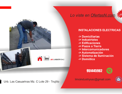 Instalaciones drywall, Eléctricas: Domiciliarias, industriales, edificaciones, pozos a tierra en Trujillo