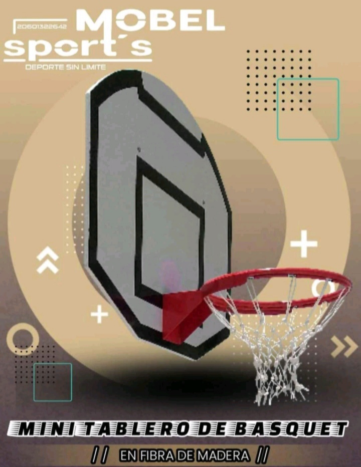 Mini tablero de Básquet vidrio templado + Aro / MOBEL SPORTS