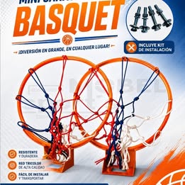 Mini tablero de Básquet vidrio templado + Aro / MOBEL SPORTS