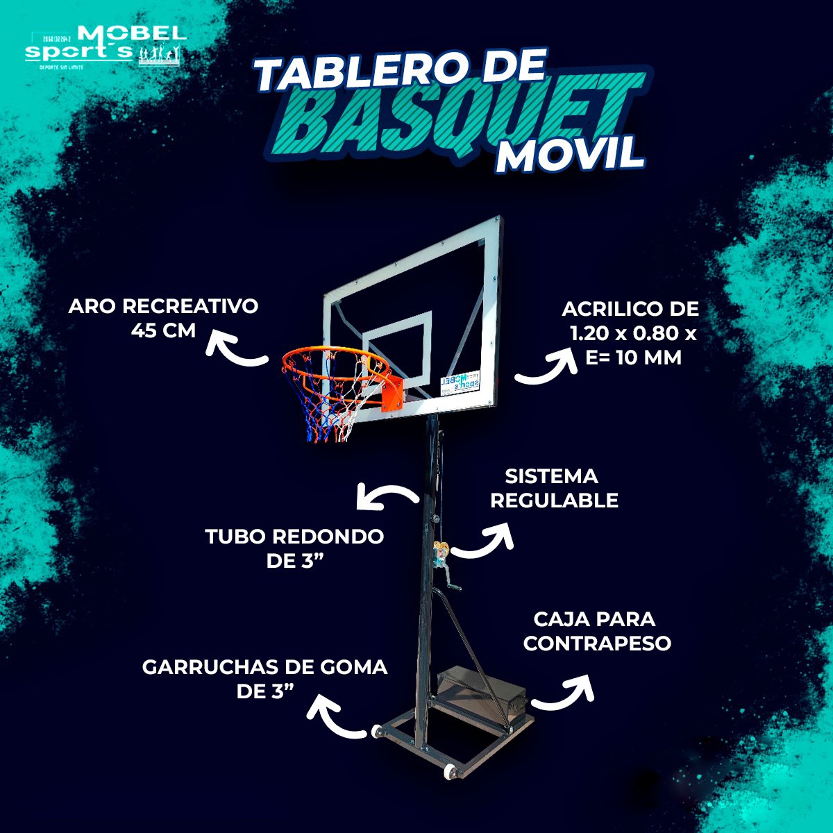 Malla para canasta de baloncesto / mobel sports