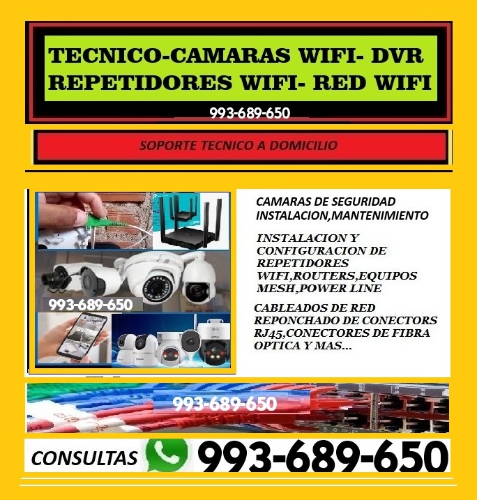 TECNICO CAMARAS SEGURIDAD,INTERNET,REPETIDORES,AP UBIQUITI,FIBRA OPTICA