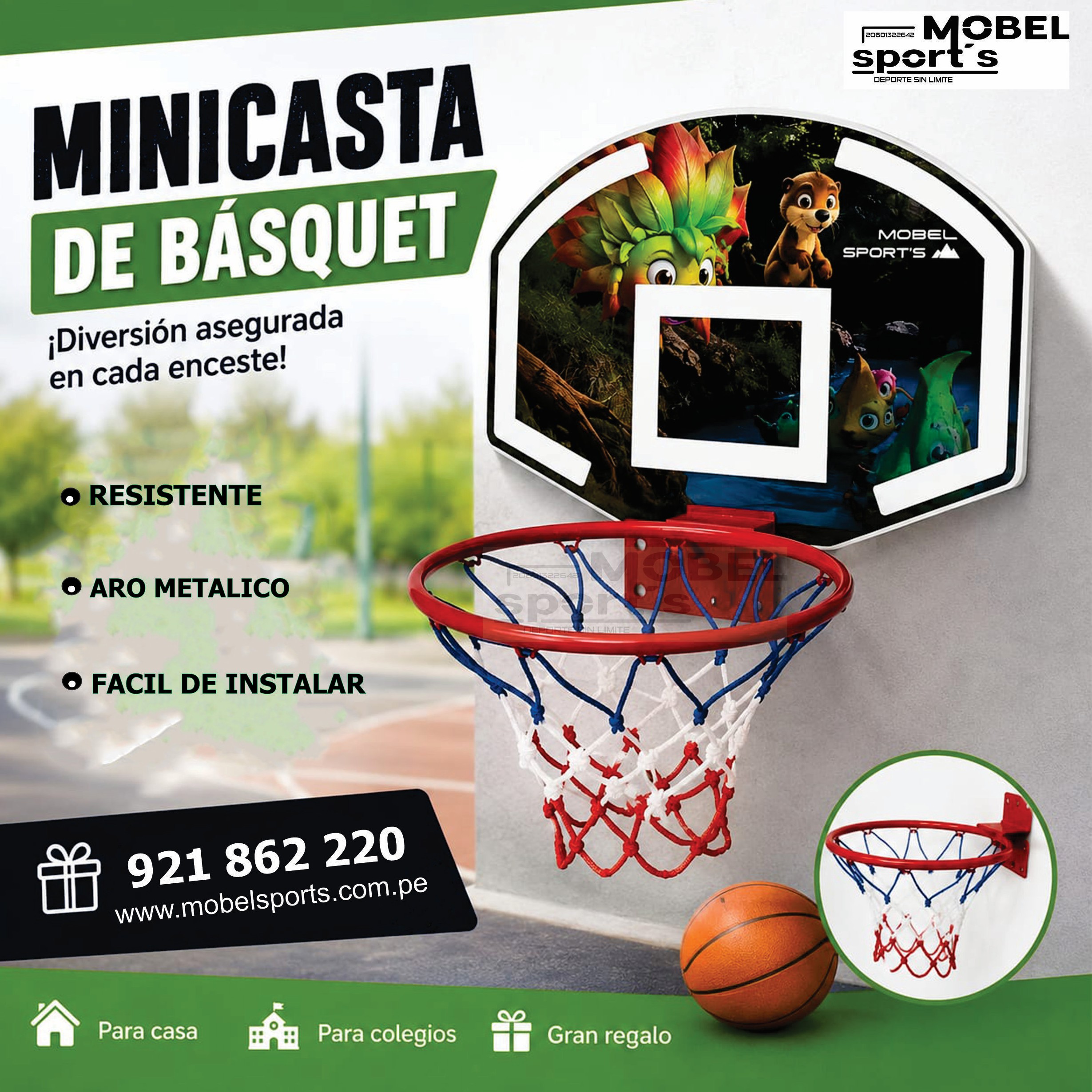 MINI TABLERO DE BASQUET MOVIL
