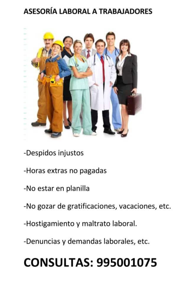 ASESORÍA Y PATROCINIO LEGAL EN PROCESOS JUDICIALES CIVILES, LABORALES Y PENALES A NIVEL NACIONAL