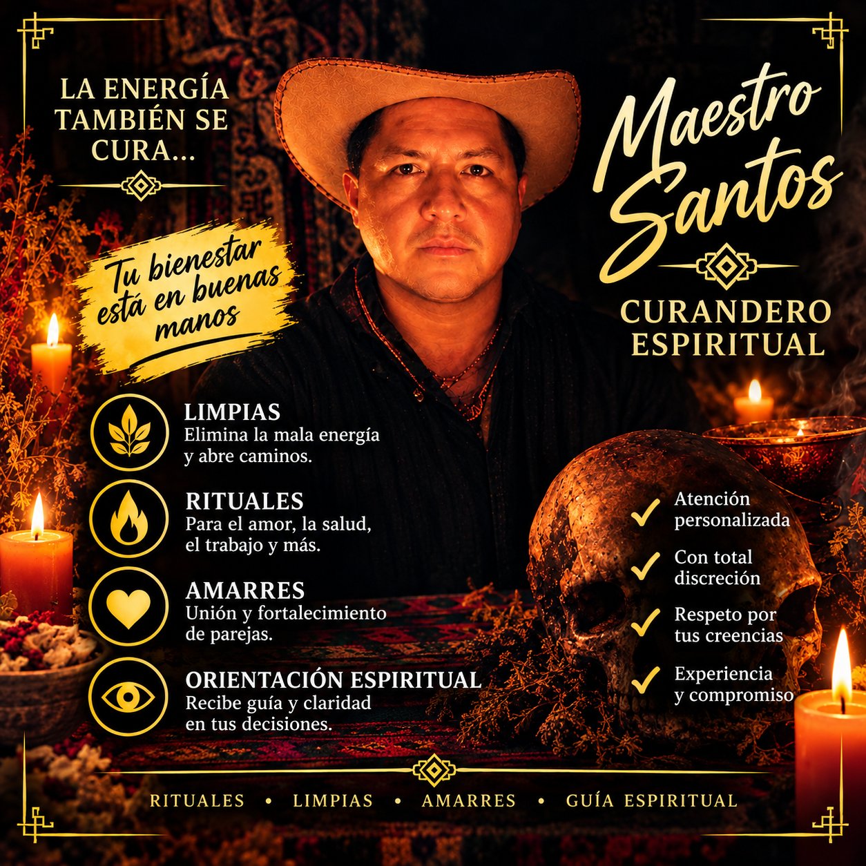 Maestro Santos: Experiencia en Limpias y Rituales Espirituales