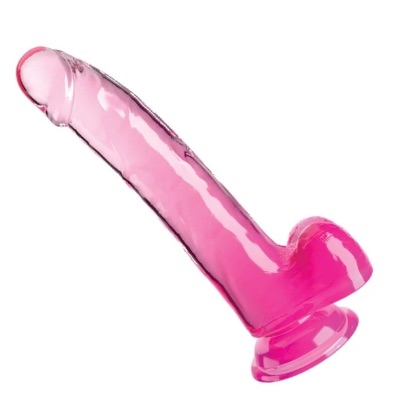 B-CONSOLADOR KING COCK CLEAR ROSA 9 CON TESTICULO